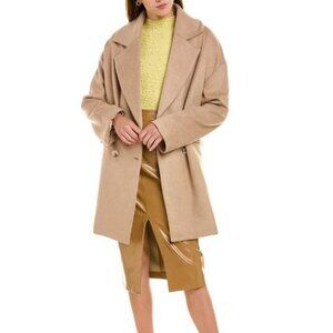 NWT Astr‎ The Label Rhea Wool-Blend Coat Women's Size XL Taupe Lagenlook  NEW